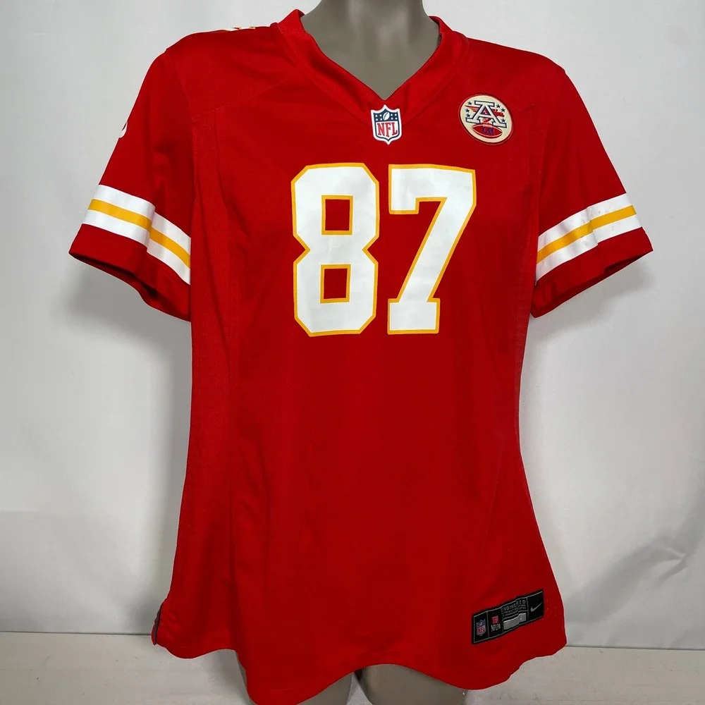 Travis Kelce #87 Kansas City Chiefs NFL Nike Red Game Jersey Women's XL